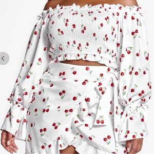 Tatiana Off The Shoulder Cherry Print Top